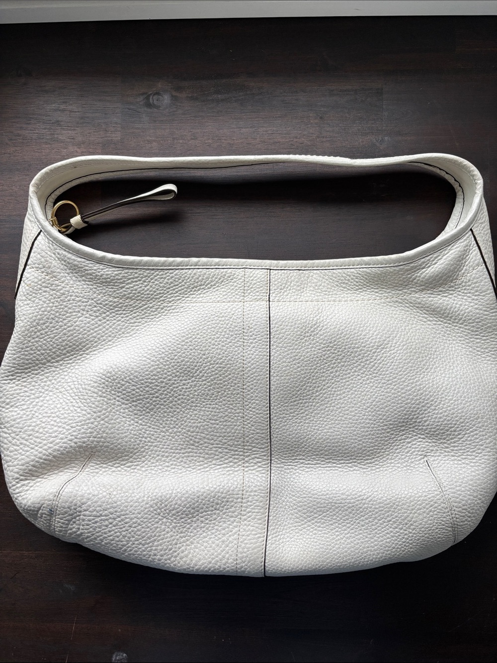 Vintage Coach Ergo hobo hand bag White Leather with Gold Turn-Lock - Picture 3 of 5